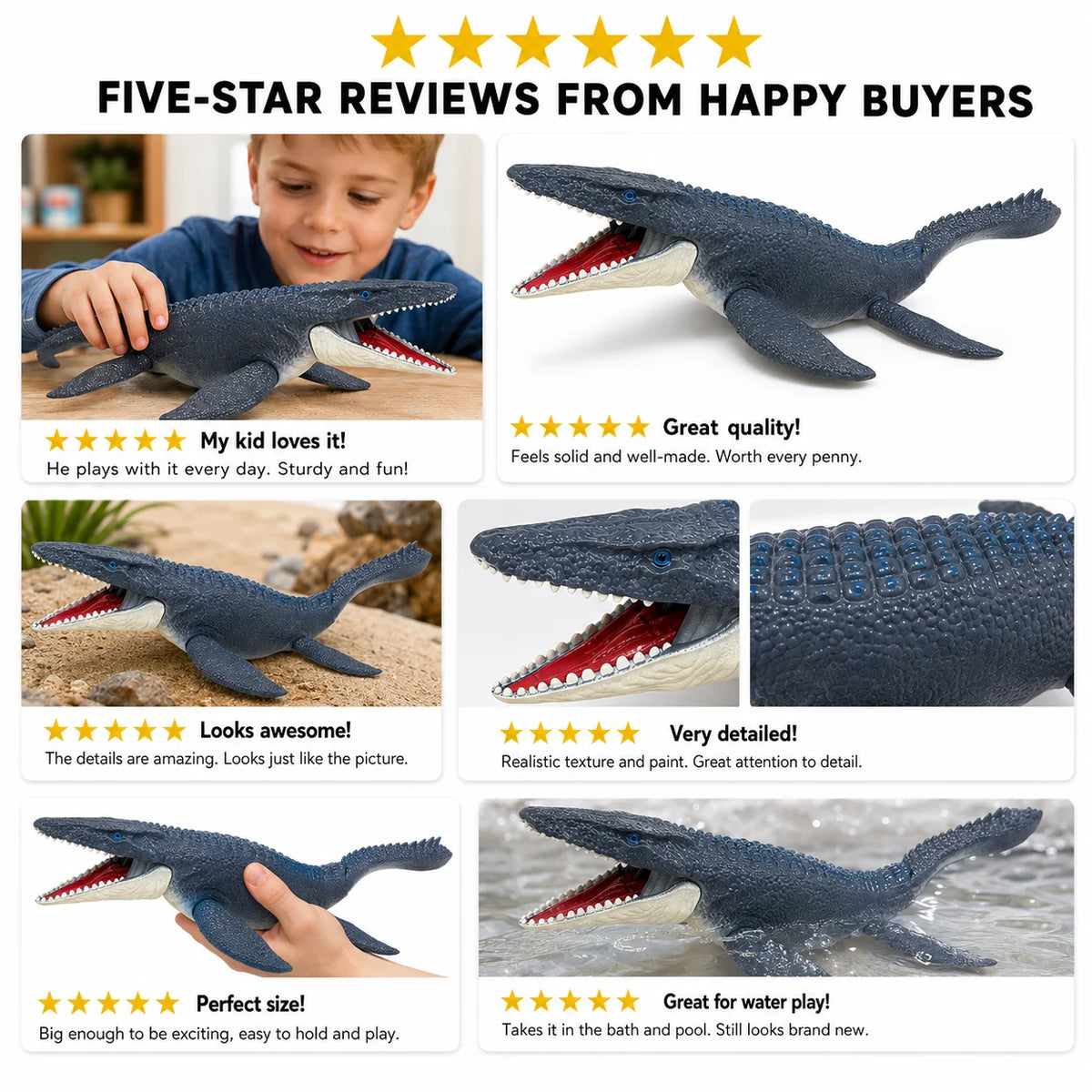 Jurassic Electric Simulated Mosasaurus Sound & Light Dinosaur Movable Tail Action Figure Dino Toy for Birthday Gift BG1009DR-1