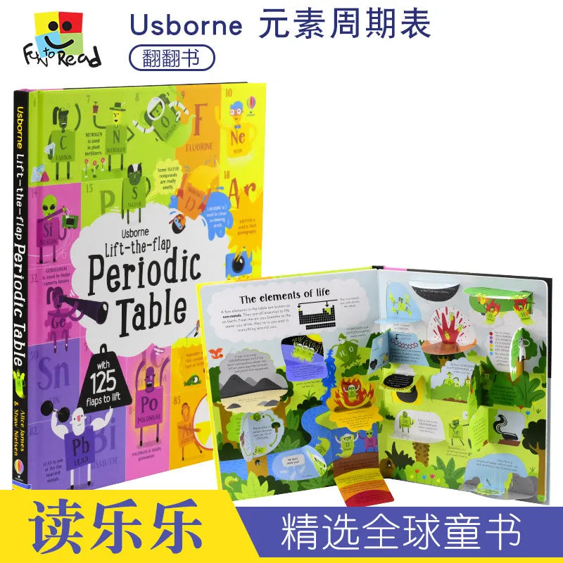 Usborne Lift-the-flap Periodic Table: A children's English-language, fun, science, and STEM educational book.