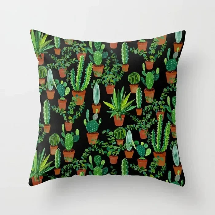 Cactus Flower Pattern Summer Decorative Cushions Pillowcase Polyester Cushion Cover Throw Pillow Sofa Decoration Pillowcover