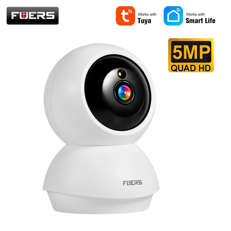 FUERS 4K 8MP WiFi IP Camera With Adjustable Bracket Tuya Smart Home Security Wireless Surveillance Camera Baby Monitor Mini Cam