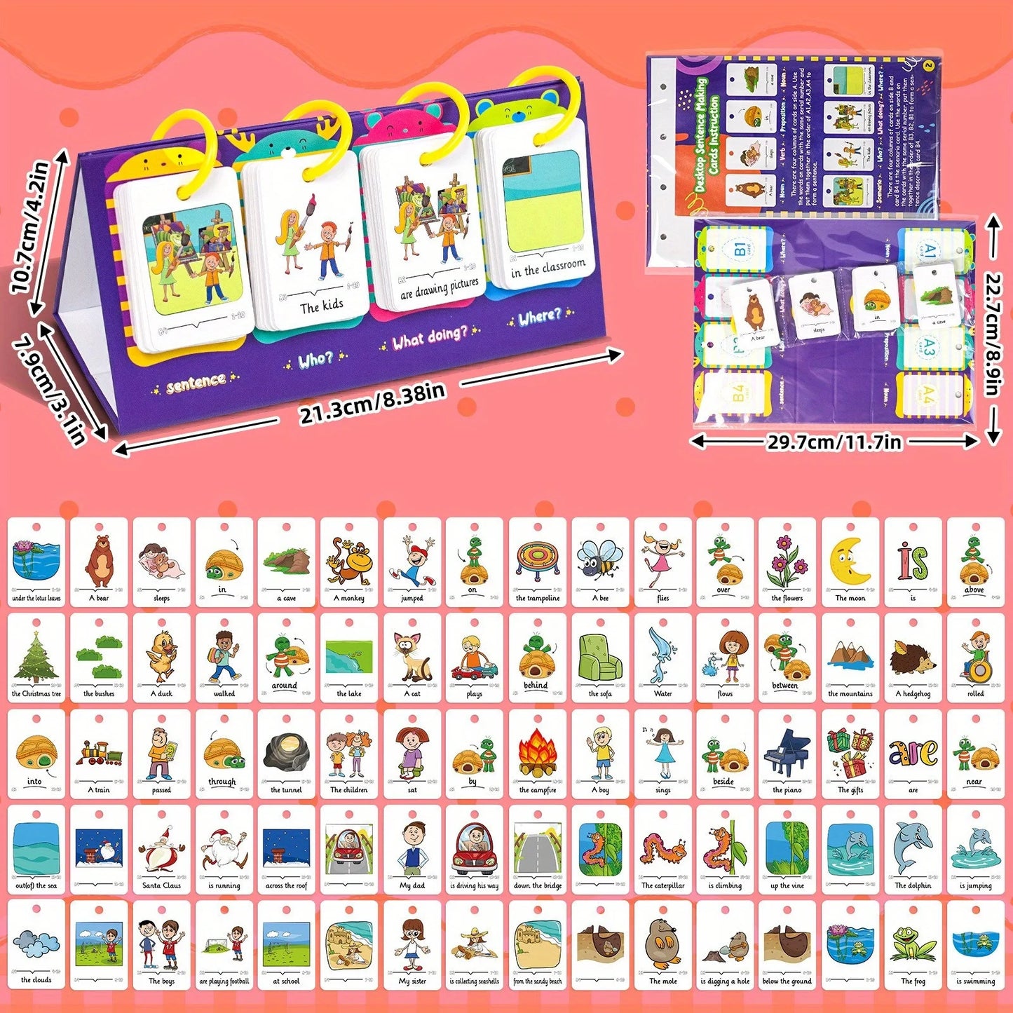 Sentence-Making Exercises Flip Chart Sentence Educational Learning Tool Vocabulary Building Special Education Speech Therapy