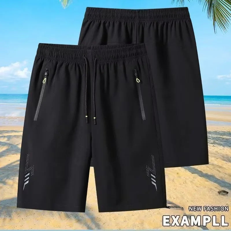 Summer Men's Shorts Cool Sportswear Running Sport Shorts Casual Bottoms Gym Fitness Training Jogging Short Pants Men Black Gray