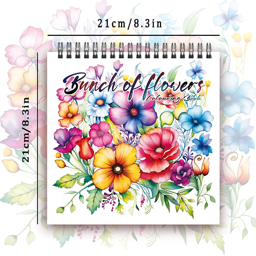 Adult coloring book - 30 Sheets women's spiral coloring book, 8.3x 8.3 inches, drawing book, birthday gift, holiday party gift