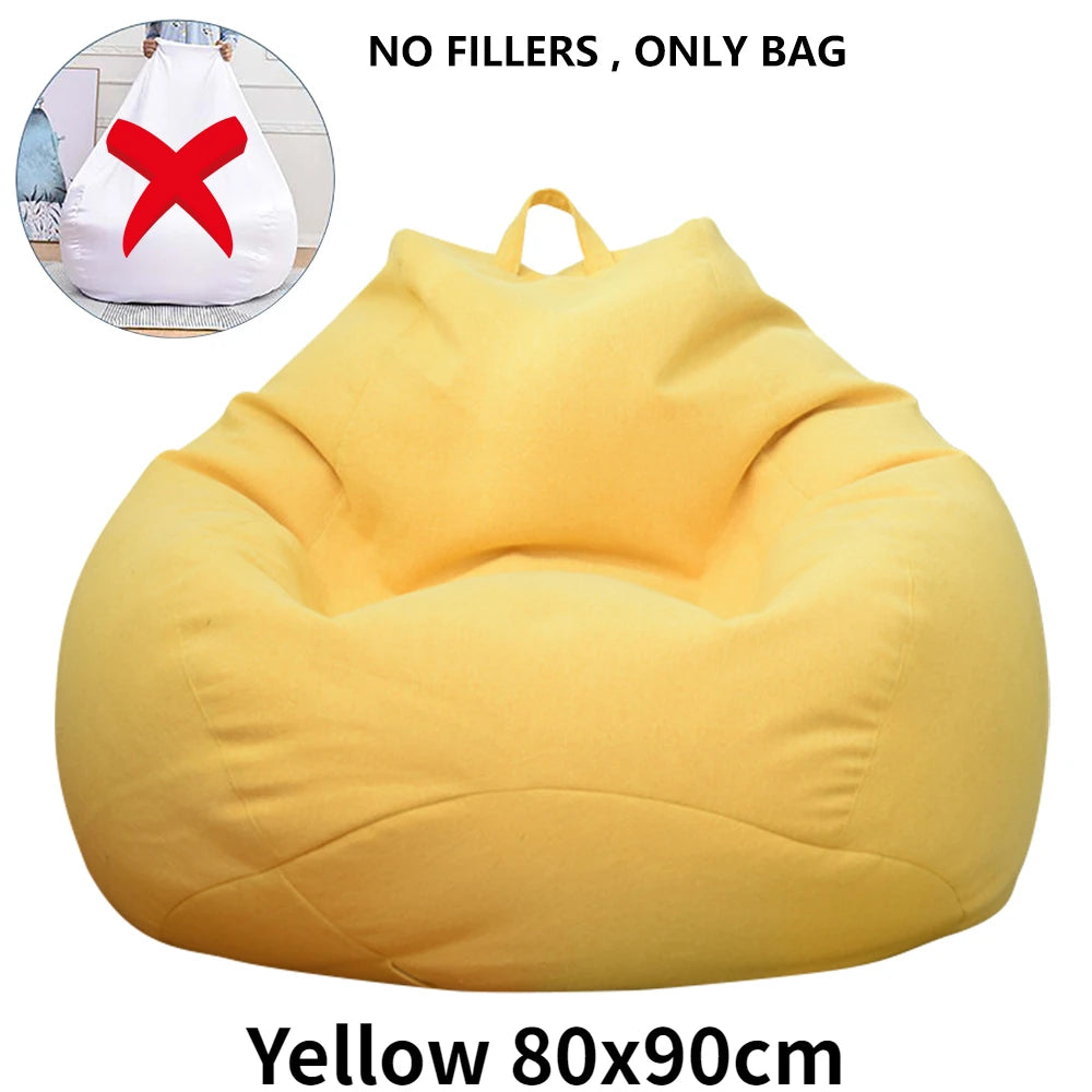Large Bean Bag Chair Sofa Cover Comfortable Outdoor Lazy Seat Bag Couch Cover without Filler for Adults Kids Tatami Chairs Cover