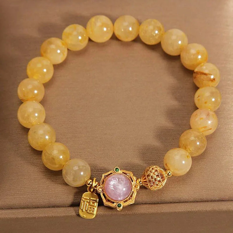 Aquamarine Fu Dai Pearl Bracelet - Chinese Lucky Symbol Jewelry