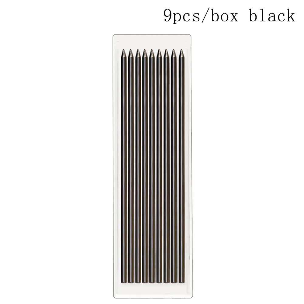 6Colors 2.8mm Metal Solid Carpenter Mechanical Pencil with Sharpener 2B Lead Core Deep Hole Construction Marking Scriber Tool