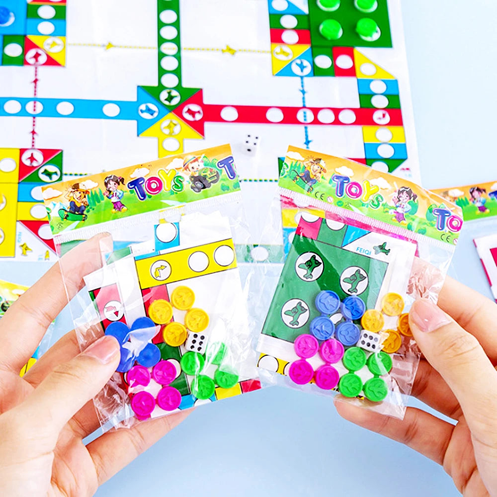 15 Pcs Mini Board Game Flight Chess Toys Kids Birthday Party Favor Giveaway Christmas Easter Carnival Party Gifts Bags Pinata