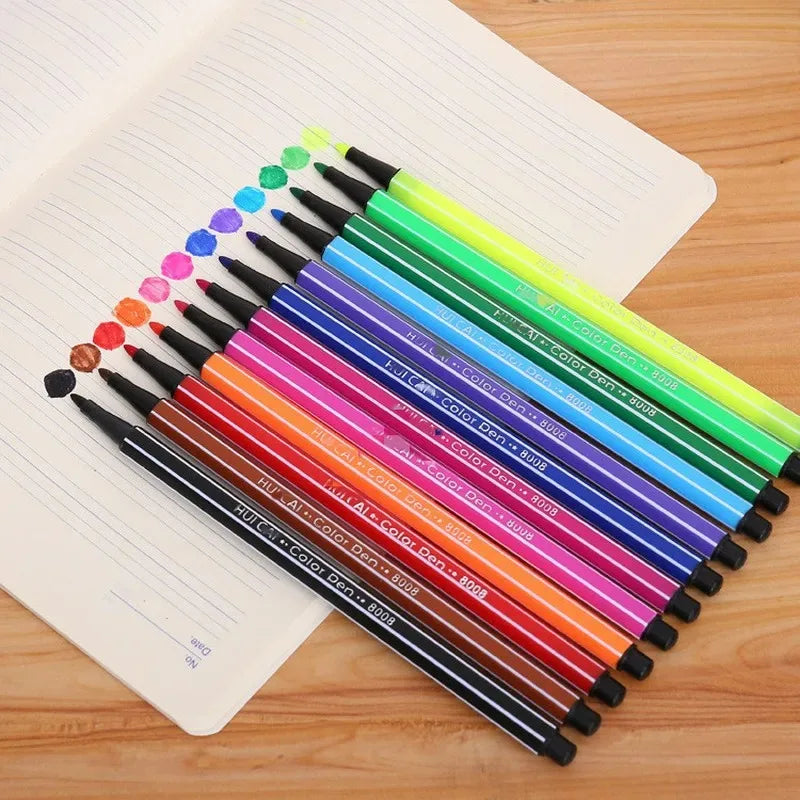 Children Painting 6/12 Non-toxic Water Color Pencil Washable Watercolor Pen Mark Painting for Kids Drawing Art Supplies