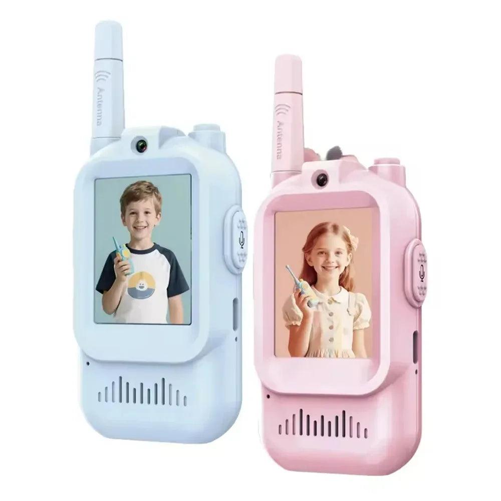 Video Walkie Talkies for Kids 2 Pack Rechargeable Intercom Walkie-talkie Cute 2 Inch Screen One-Click Call Child Video Intercom