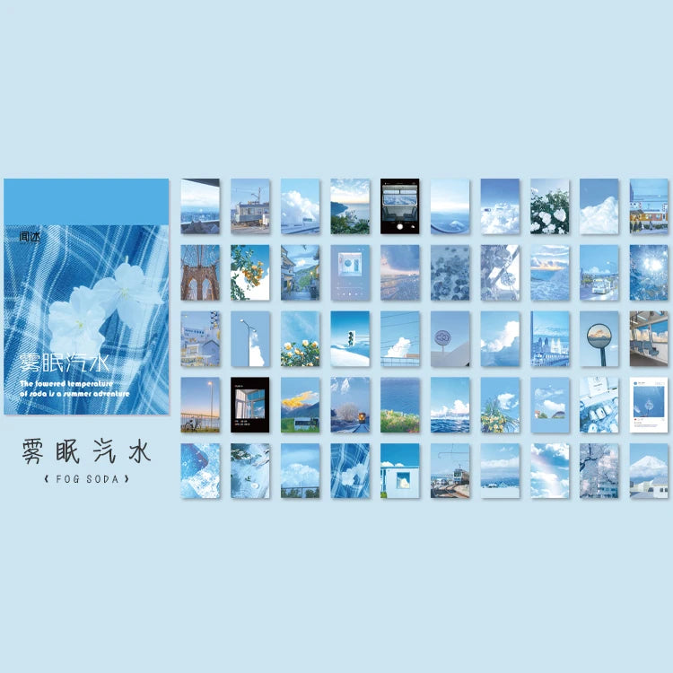 Yoofun 50 Sheets Natural Scenery&Art Paintings Stationery Stickers Book Aesthetic Landscape Cute Scrapbooking Planner Journaling