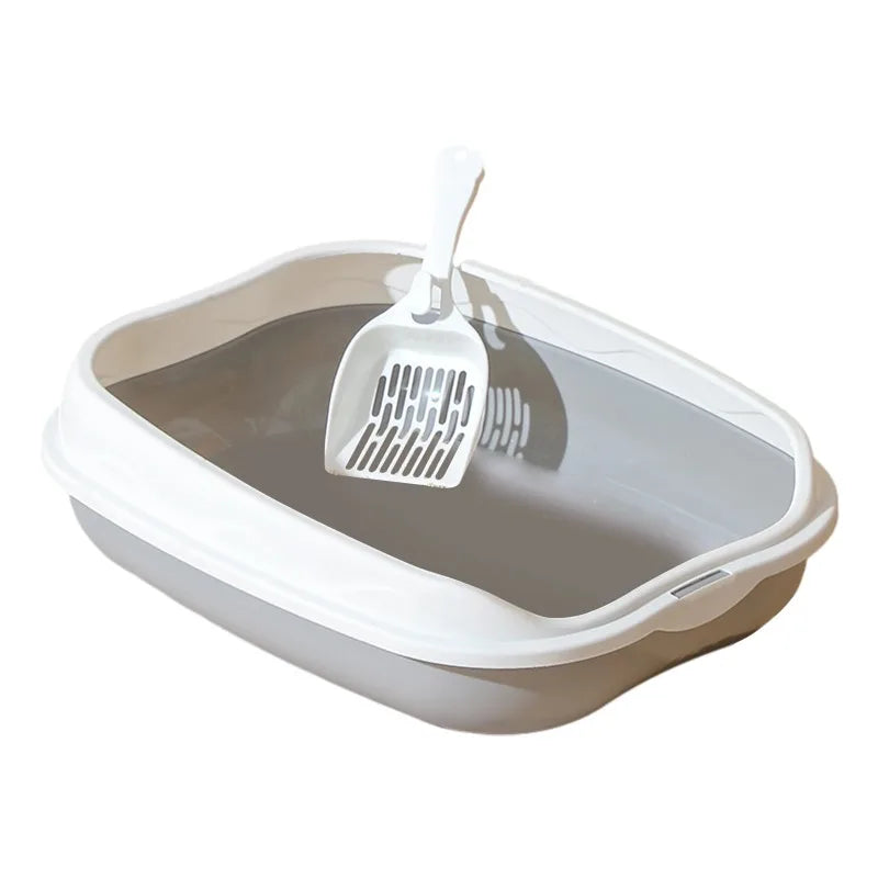 Semi-enclosed Litter Box Spatter-proof Cat Toilet Large Kitten Cleaning Supplies Large Cat Poop Bowl Pet Bupplies