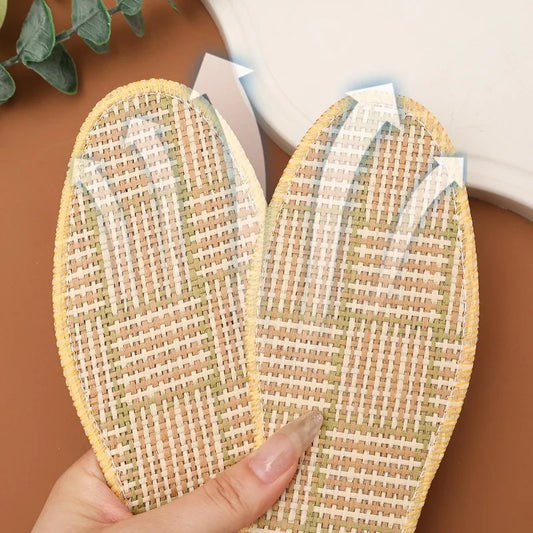 Summer Bamboo Wood Cooling Mat Insoles Double-layer Shoe Pads Deodorant Breathable Shoe Inserts for Men Women Foot Care Kit