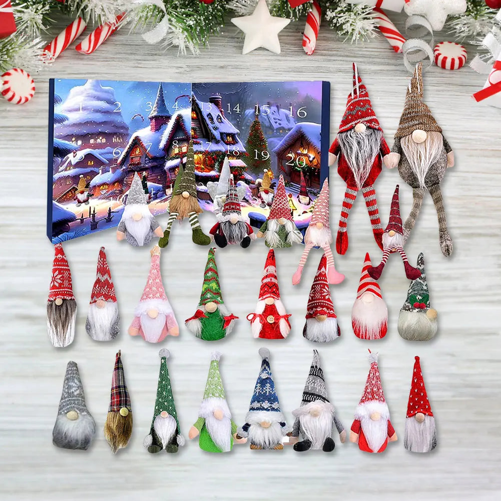 Christmas Advent Calendar 24 Days Gnome Countdown Calendar Faceless Old Man Dolls Surprise Toys Kids Boys Girls Christmas Gifts