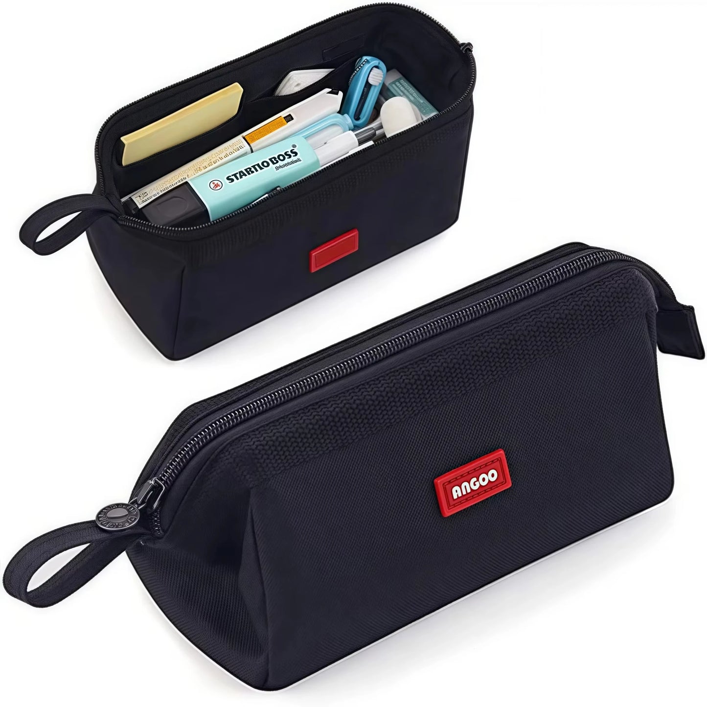 Large Capacity Pencil Case With Pen Holder Label Minimalist Student Stationery Storage Creative Stationery Storage Bag