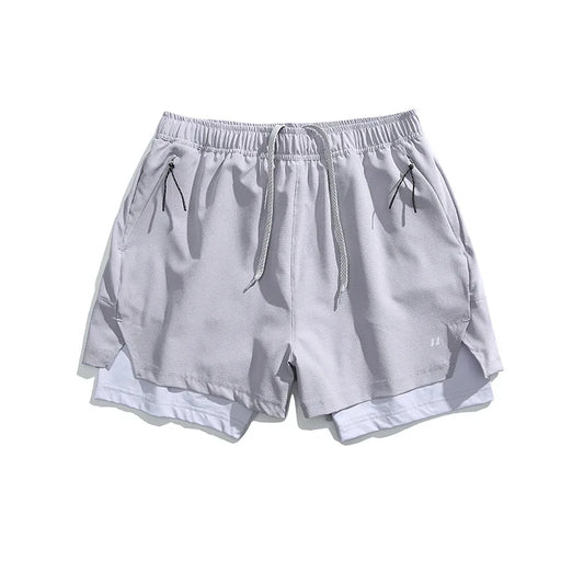Unisex 2-in-1 Quick-Dry Cooling Sport Shorts | Anti-Ride Up Design for Cycling & Gym | Breathable Lightweight Fabric  8 Colors
