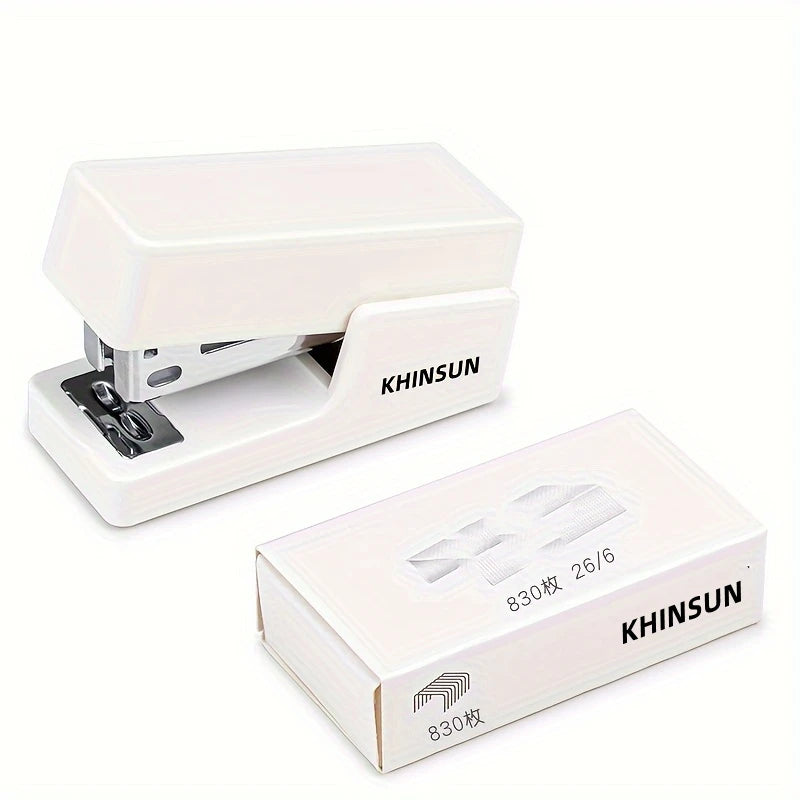 KHINSUN Mini Stapler Set Portable Color Paper Binding Machine Use 24/6 26/6 Staples Fashion Stationery Office Supplies