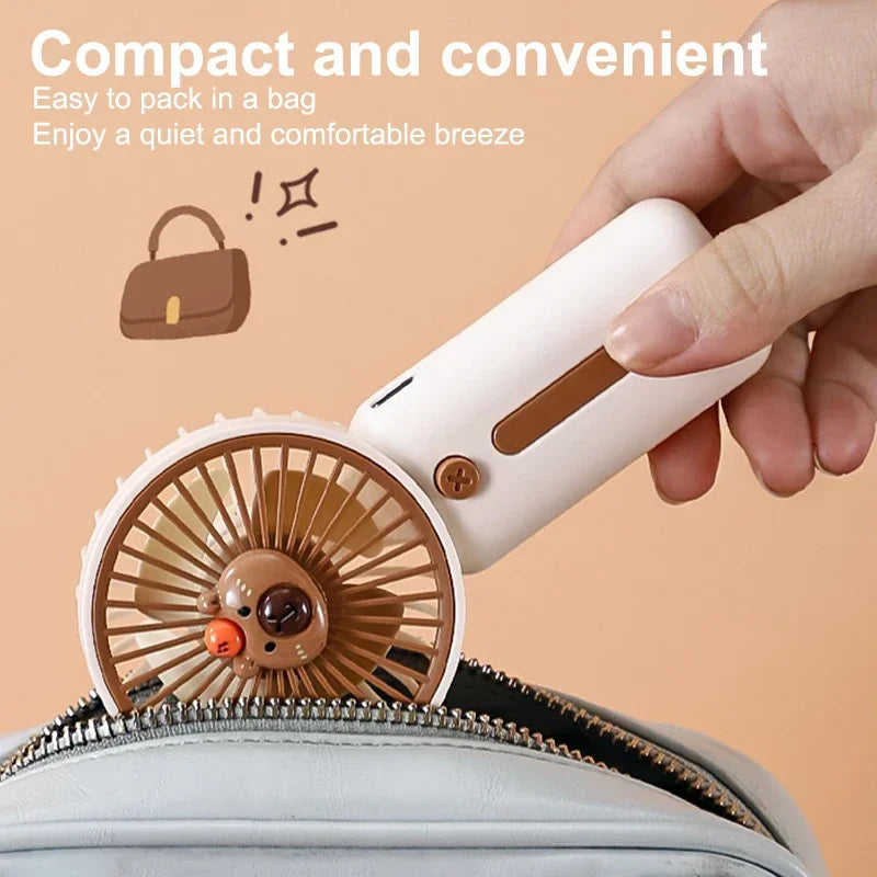 New Mini Fan with High Wind Power, Portable Handheld Fan, USB Charging, 3-speed Wind Speed, Summer Cooling
