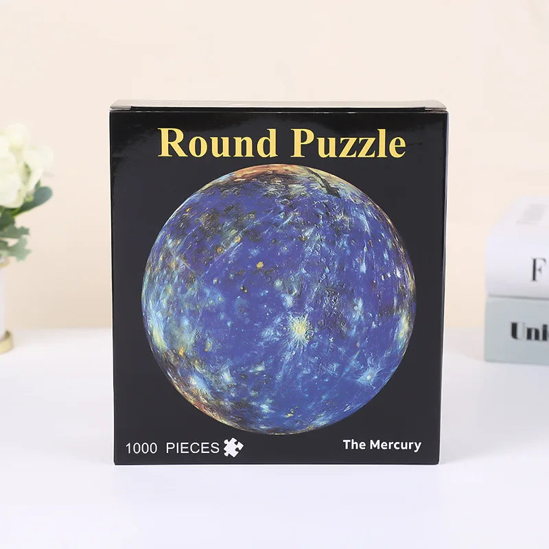 Adult Puzzle 1000 Pieces Challenge Games Learning Educational Puzzle Toys Moon Puzzle Rainbow Starry Space Traveler Flat Puzzle