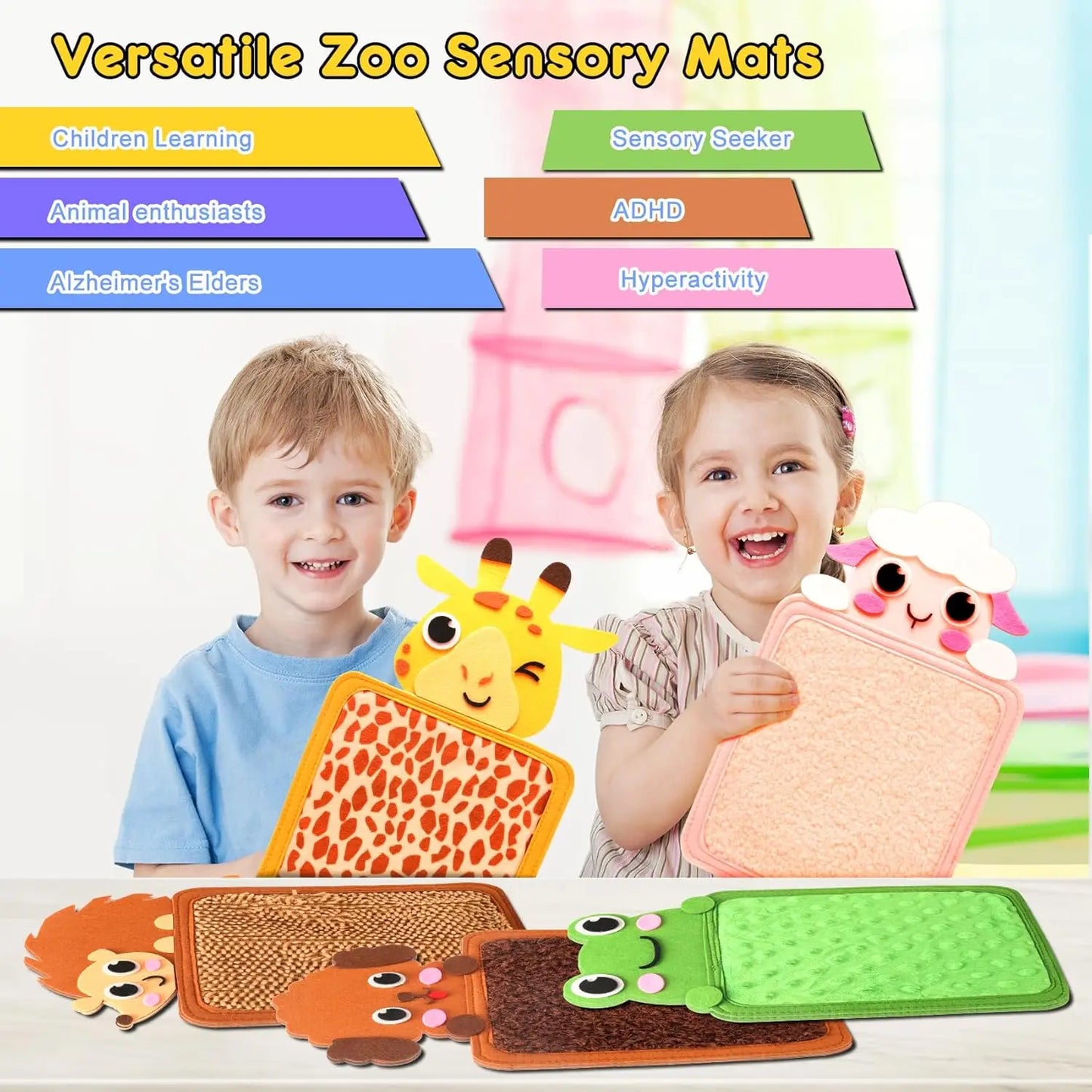 Sensory Tactile Mat Developmental Education Toy Montessori Busy Board Life Skills Fine Motor Learning Activities Toys for Kids