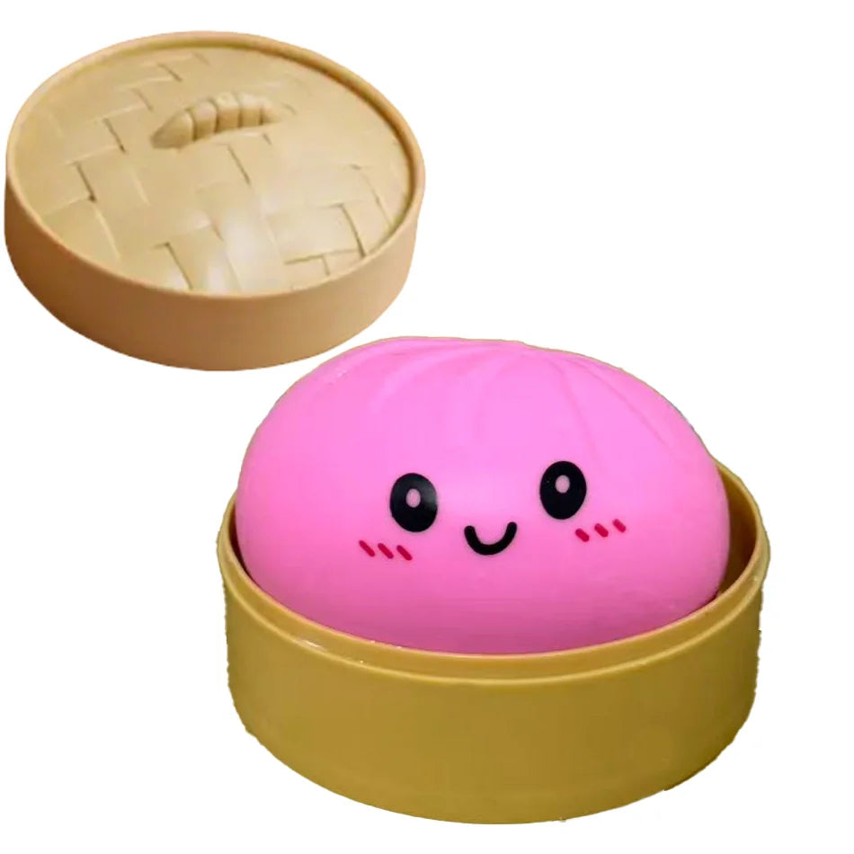 Dumpling Pressure Dumpling Squishies Cute Colorful Bun Toy Slow Rising Stress Relief Fidget Toy for Kids Adults Anti-Anxiety Gif
