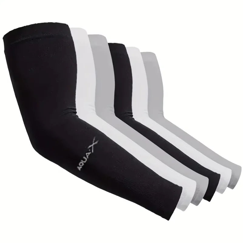 3pcs Unisex Ice Silk Arm Sleeves for Summer Sun Protection Outdoor Cycling UV Protection Cooling Men's Women's Gloves
