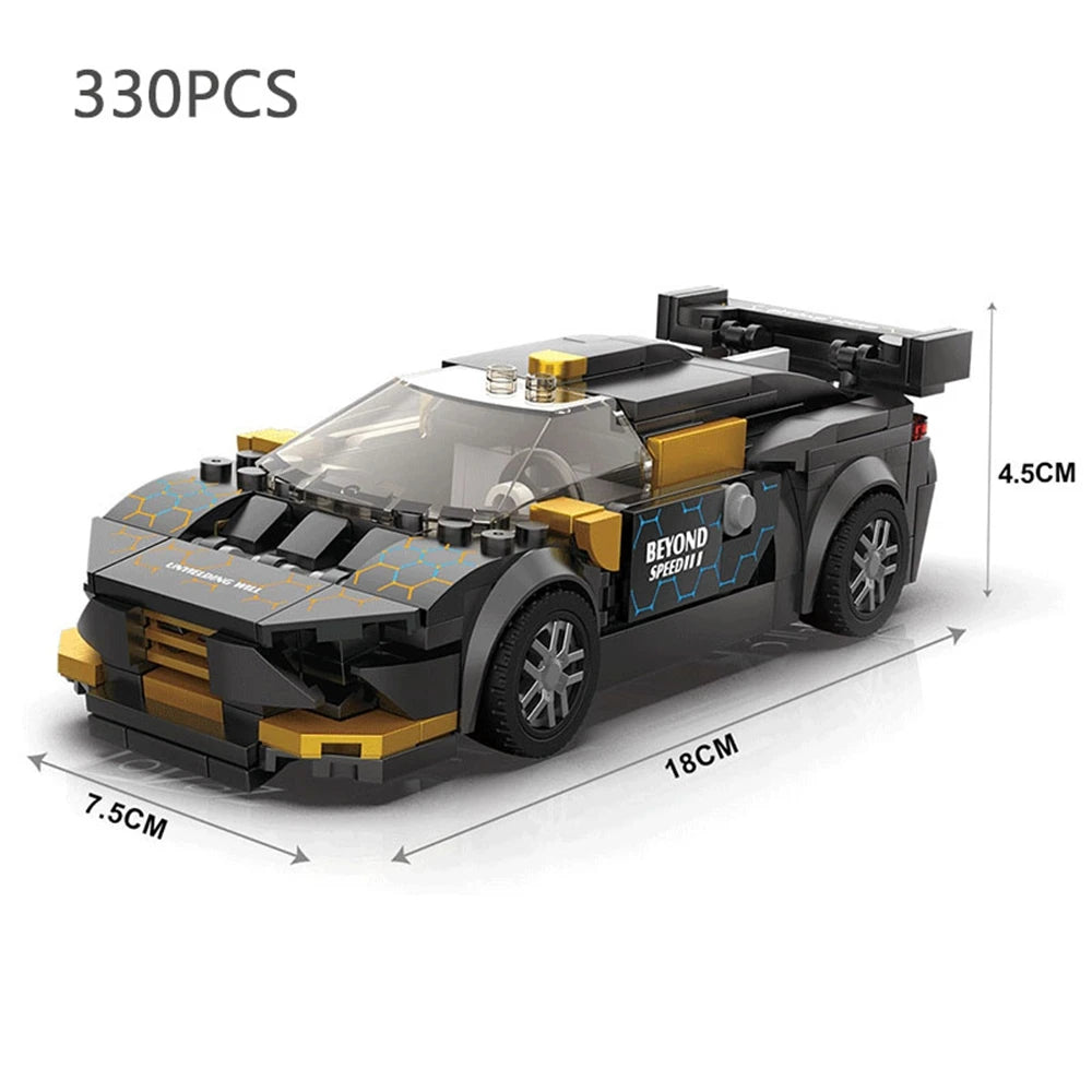City Technical Speed Racing Car MOC Building Blocks Sports Race Vehicle Model Educational Assembly Bricks Toys for men Christmas