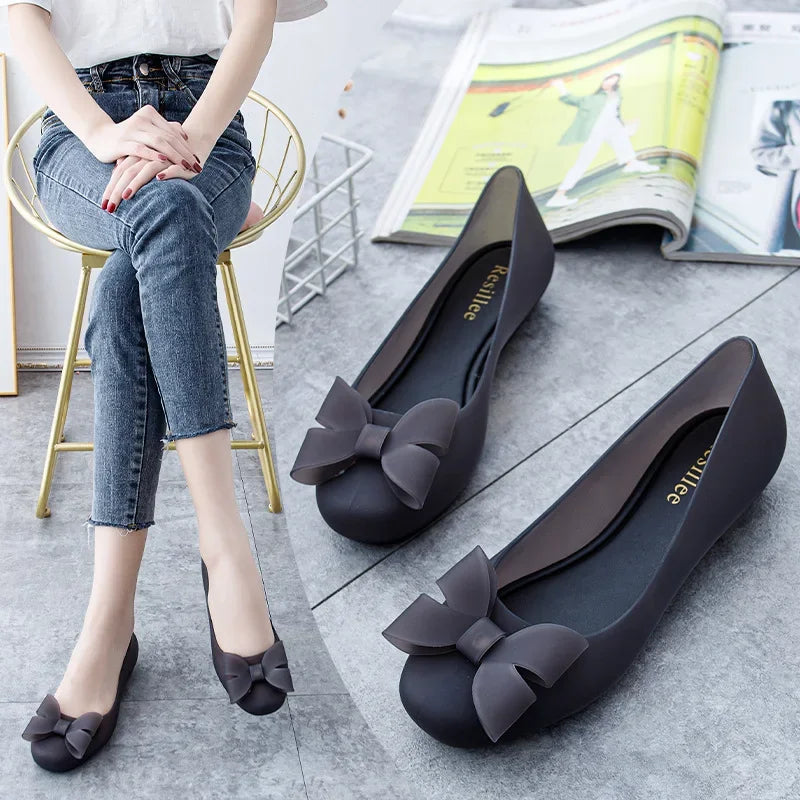 Casual Jelly Shoes Beach Sandal Woman Luxury Loafer Female Beige Shallow Mouth 2023 New Summer Platform Wedge Heels Autumn Black