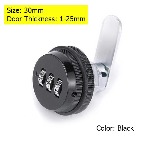 KAK Combination Cabinet Lock Black/Silver Zinc Alloy Password Locks Security Home Automation Cam Lock For Mailbox Cabinet Door