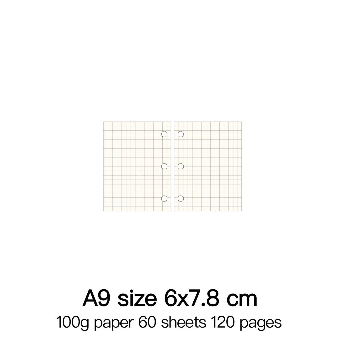 High Quality Ring Binder Notebook A5 Personal A6 A7 A8 Size Insert Refills Loose Leaf Spiral Diary Planner Inner Core 100g Paper