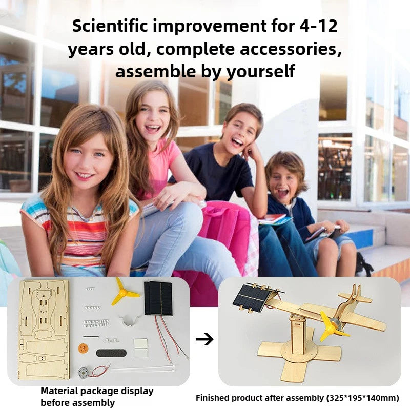 DIY Spinning Airplane Kit Solar Powered Flying Toy for Kids Hands on Science Experiment STEM Project Solar Energy Teaching