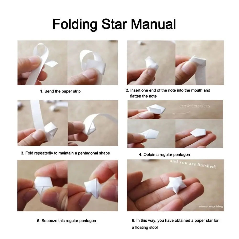 540 Sheets Colorful Star Origami Paper Single Sided Art Craft Star Paper Strip Best Wishes Cartoon Lucky Star Origami Kids Gift
