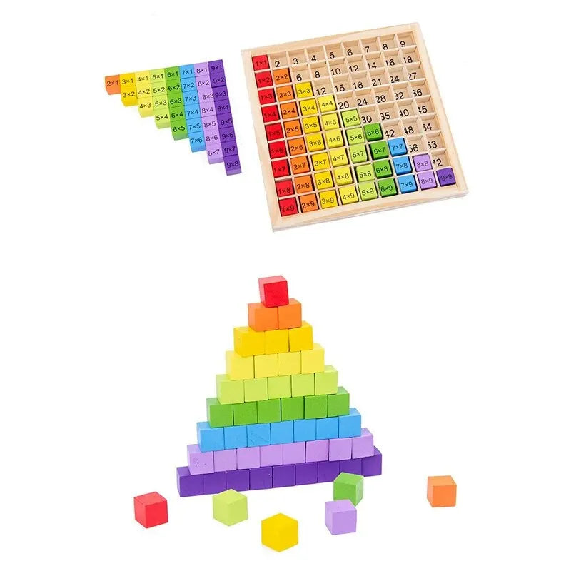 Montessori Educational Math Toys for Kids Children Baby Toys Multiplication Table Math Arithmetic Teaching Aids Christmas Gifts