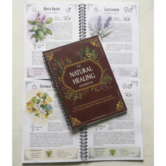 Natural Healing Handbook Spiral Bound Guide With Herbal Remedies And Recipes For Heart Health Blood Sugar Focus Boost 25x17.6cm