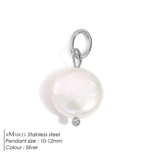 eManco Natural Cultured Freshwater Pearl Charms with  Stainless Steel Jump Rings for DIY Earrings Necklace Jewelry Making