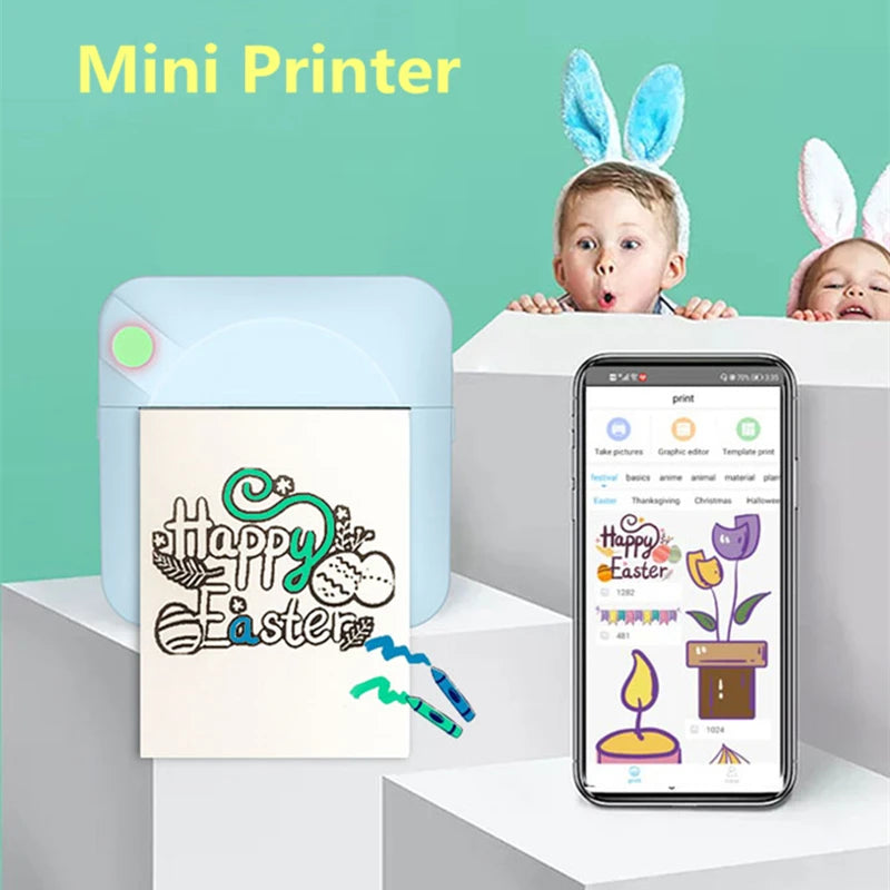 Mini HD Portable Label Thermal Printer Endurance Bluetooth Printer for Student Error Title Note Wrong Pocket Inkless Printing