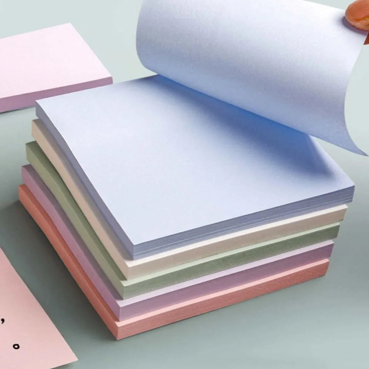 100 Sheets Full Stick Color Sticky Notes Pads Ins Style Memo Notepad Stationery for School Office Message Stickers Posted It