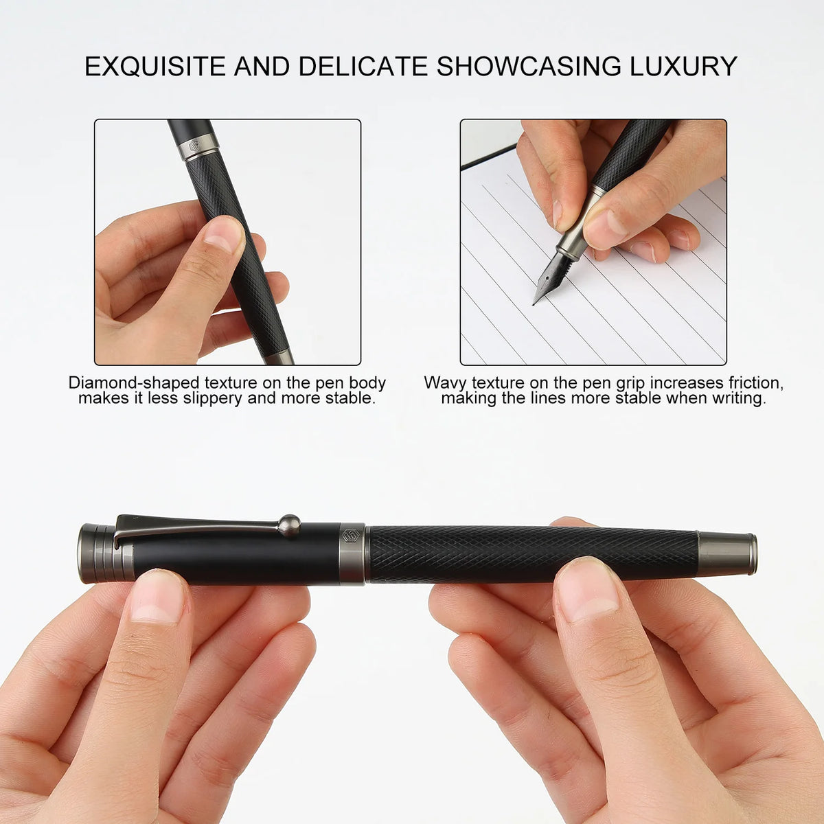 Fountain Pen Set - Fine & Medium Nibs, Includes 18 Ink Cartridges, Ink Refill Converter & Syringe Filler, Gift for Writing
