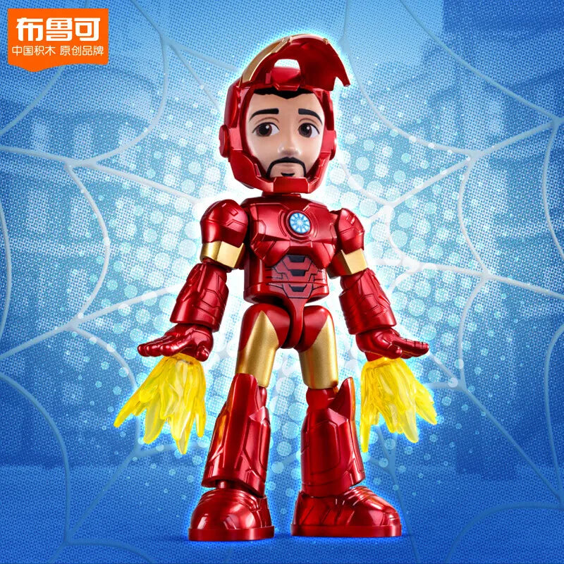 Marvel Spider Man building block Splicing toys 12cm Iron man Peter Parker Miles Morales Spider Gwen Action Figure building block