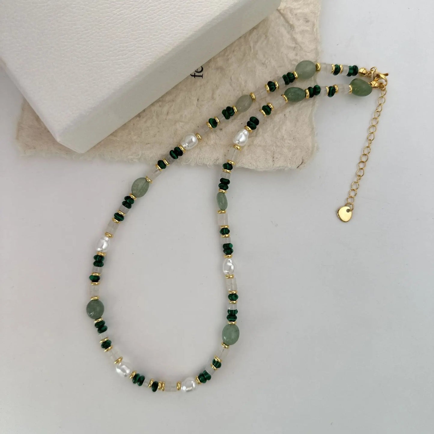 New Arrival Trendy Natural Freshwater Pearl & Jade Stone 14K Gold Filled Female Jewelry Set For Women Necklace Bracelet Gifts