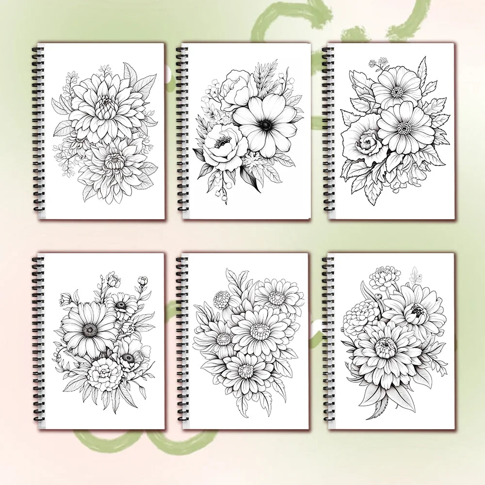 Women's Spiral Colouring Book - 30 Sheet Adult Colouring Book, 11.2x 8.3inch, 100gsm Thick Paper, Drawing Book, Gift of Recovery