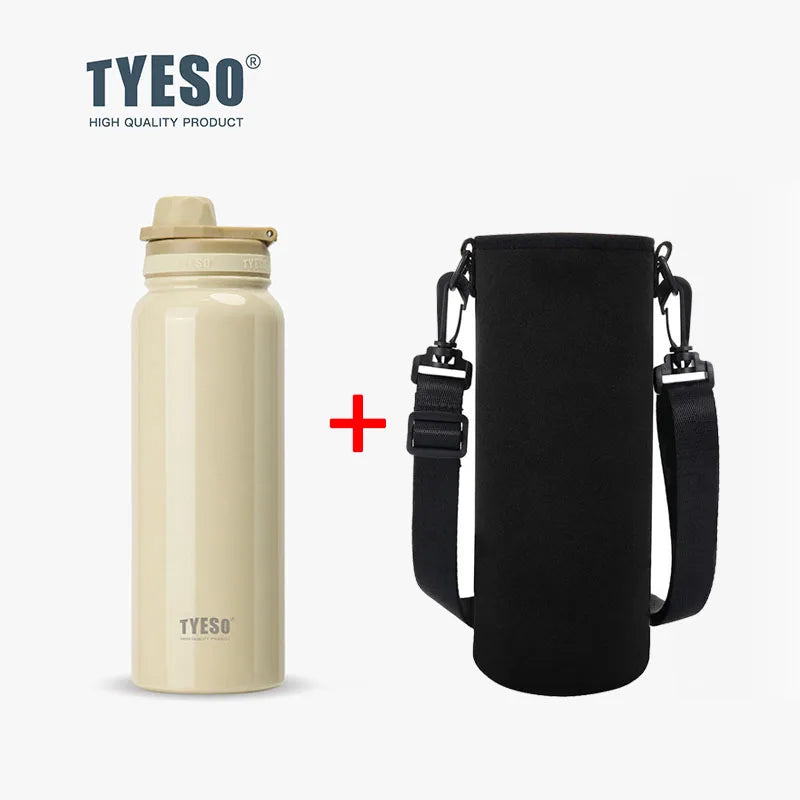 TYESO Thermos Bottle Car Insulated Flask Water Tumbler for Outdoor Sports Travel Vacuum Flasks Stainless Steel Thermal Cup