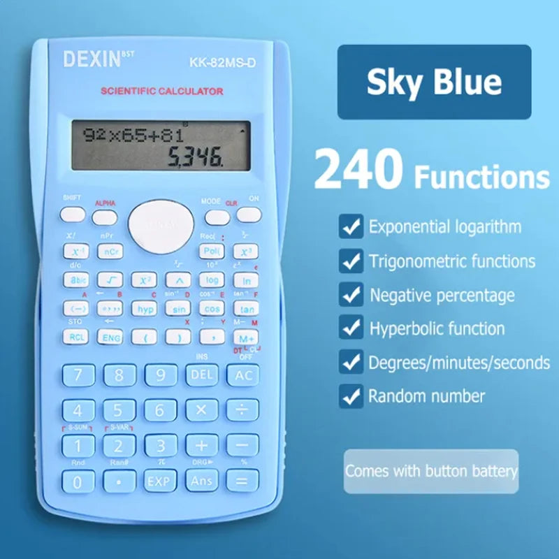 Portable Dual Row Screen Multi-Functional Scientific Function Calculator Essential Stationery for School And Office Supplies