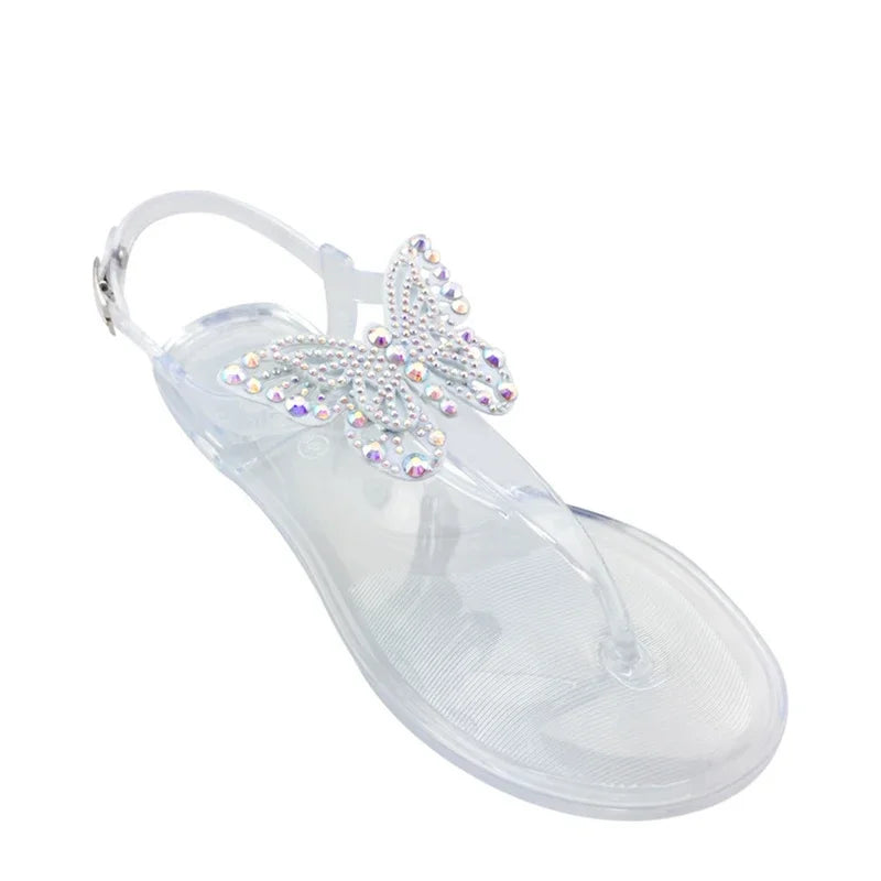 Comemore Clear Shoes Ladies Jelly Shoes Beach Vacation Sandals 2026 New Simple Trendy Flat Shoe Women Flip Flops Chaussure Femme