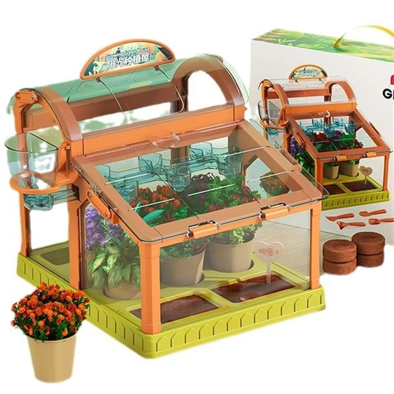 Kids Greenhouse Toy Plant Growing Kit With Tools Soil Observation Box STEM Education Science Experiment Kindergarten Home Garden