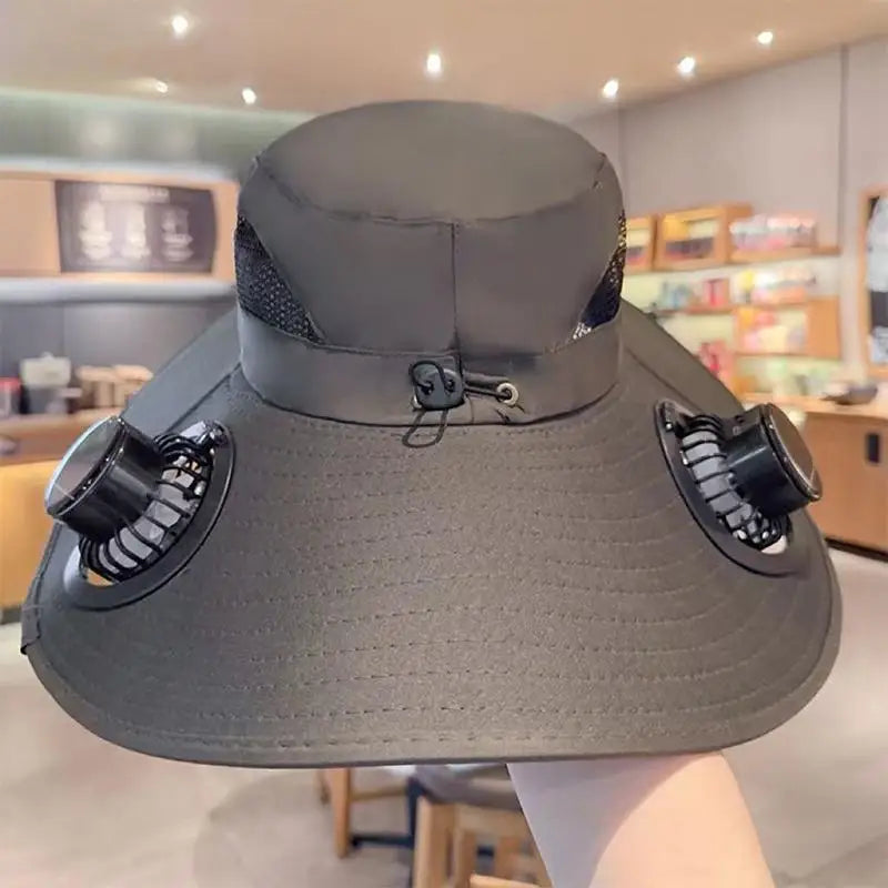 【SE】Solar Powered Sun Hat Cooling Fan UV Protection Outdoor Hiking Fishing Camping Summer Travel Bucket Hat Sun Protection Hat