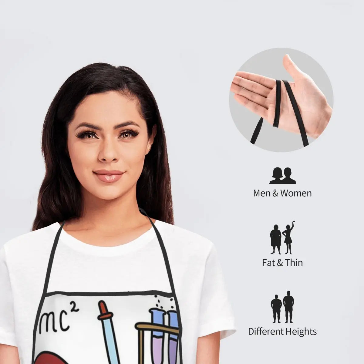 STEM Icons Science Math And Technology Teacher Aprons Chef Cooking Tablier Bib Kitchen Cleaning Pinafore for Women Men Painting