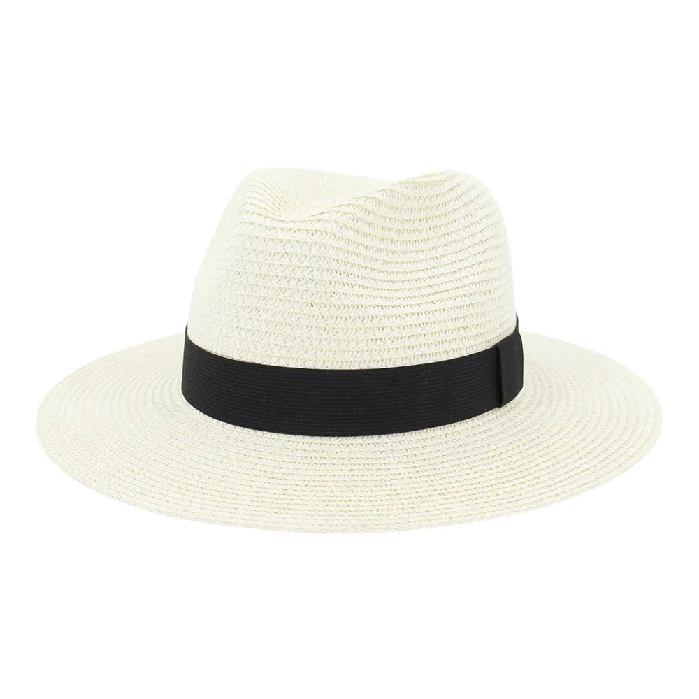Large Size 60CM Summer Panama Hats For Women Men Wide Brim Beach Jazz Hat Cooling Ladies Sun Straw Hat