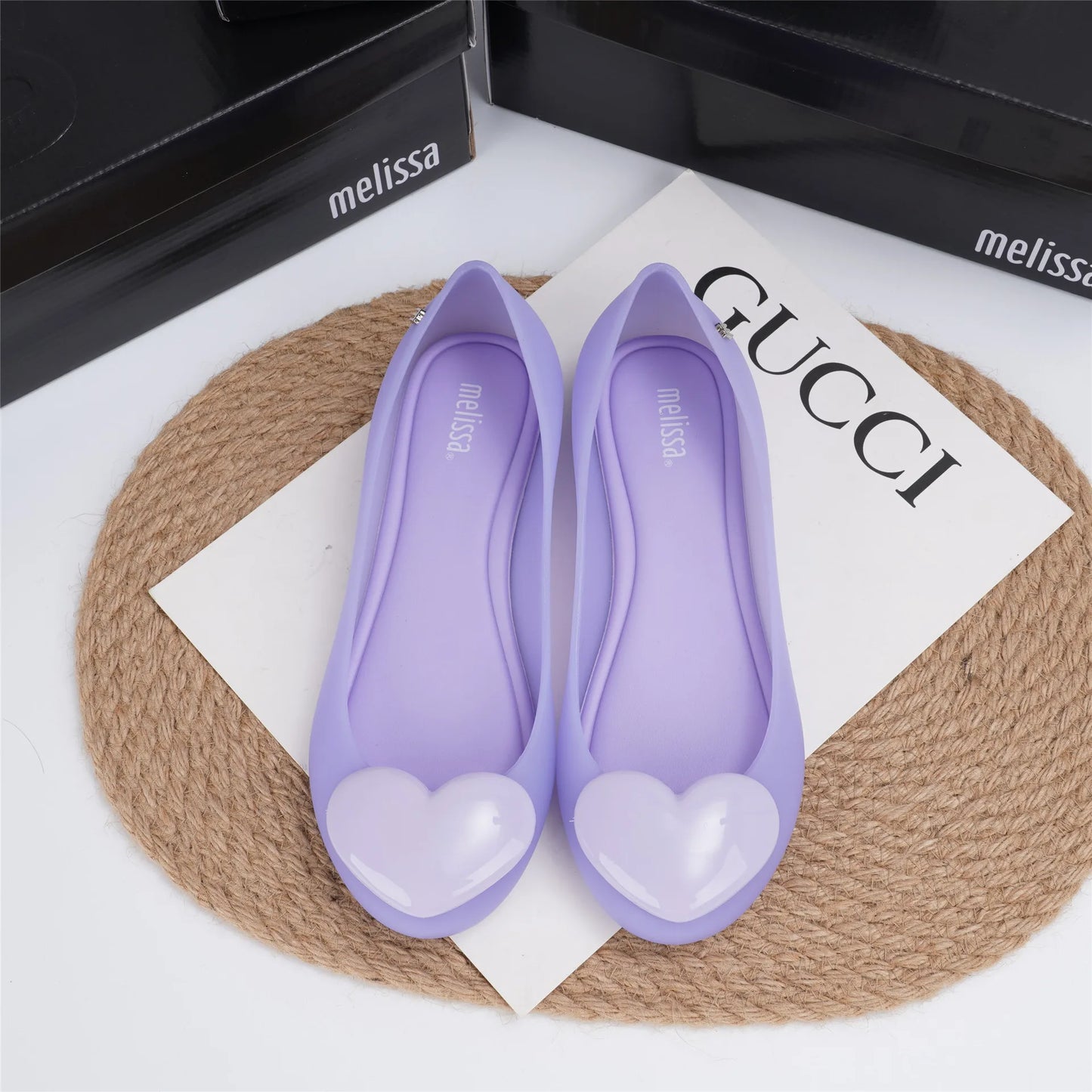 Women Spring Mel Brand Jelly Shoes Brazil Brand PVC Heart High Quality Ladies Sandals Girl Princess Beach Shoes SM107