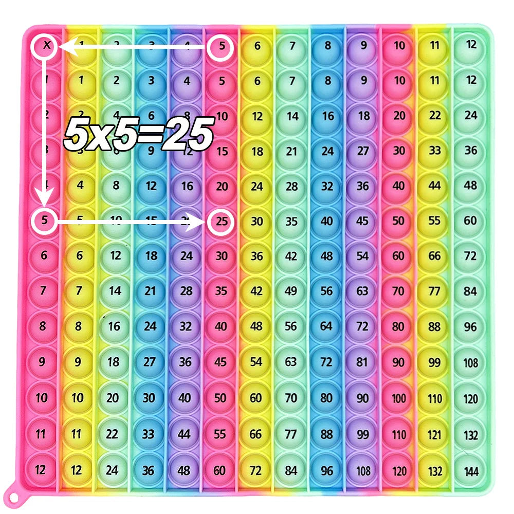 12x12 Multiplication Games Math Toys, Times Table Learning Teaching Educational Fidget Toys Gifts for Kids Grade 2 3 4