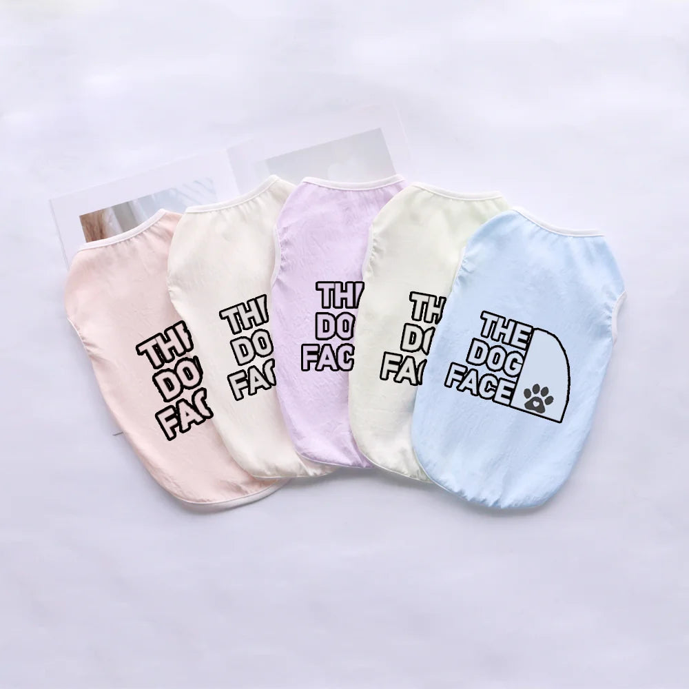 1 Pc Pet Summer Mesh Vest Cute Print Breathable Dog & Cat Clothes Ultra-Thin Cooling Sleeveless T-Shirt for Chihuahua Teddy